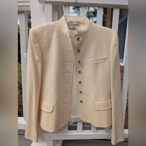 Evan Picone Cream/ Winter White Wool Blazer